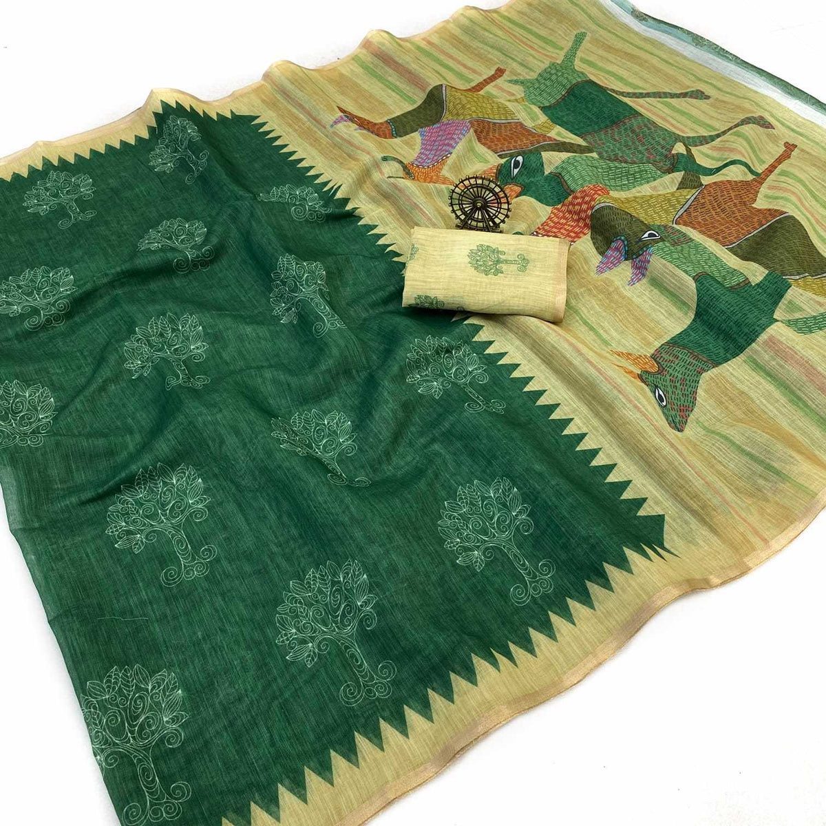 Linen Printed Saree
