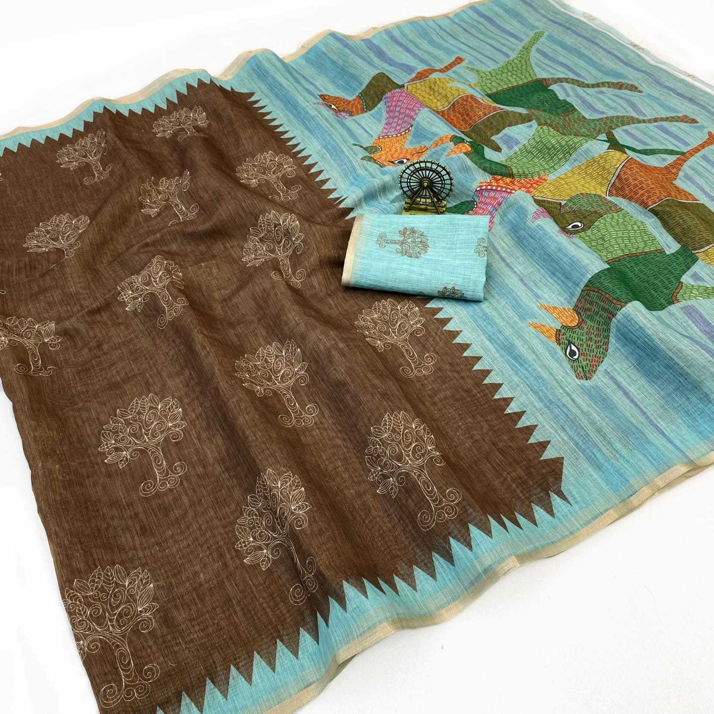 Linen Printed Saree
