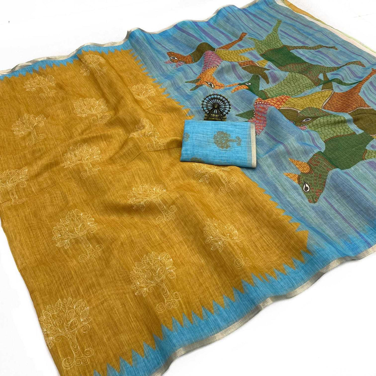 Linen Printed Saree