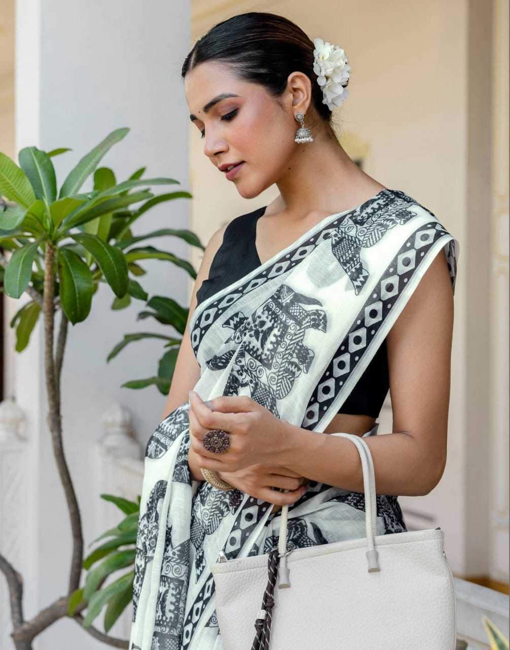 Linen Printed Saree