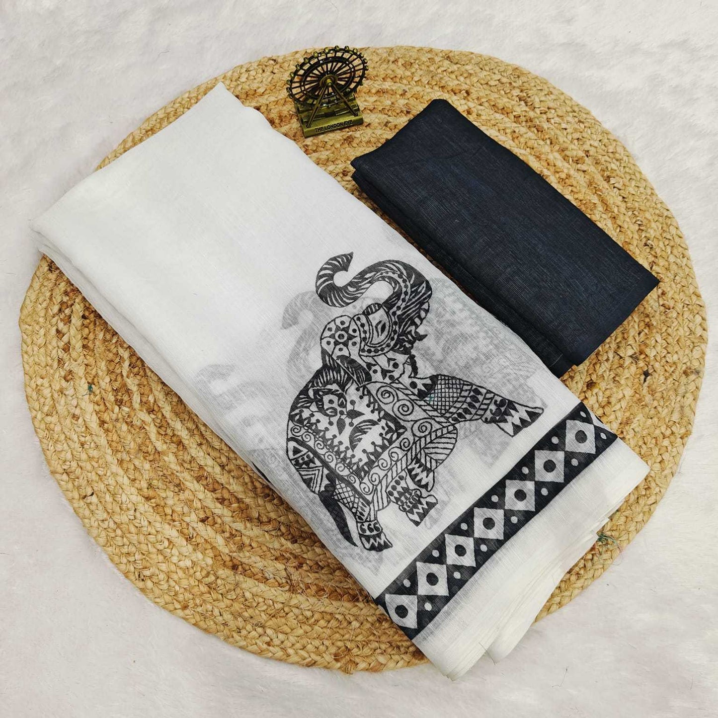 Linen Printed Saree