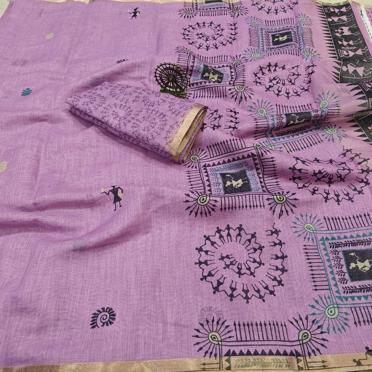 Linen Printed Saree