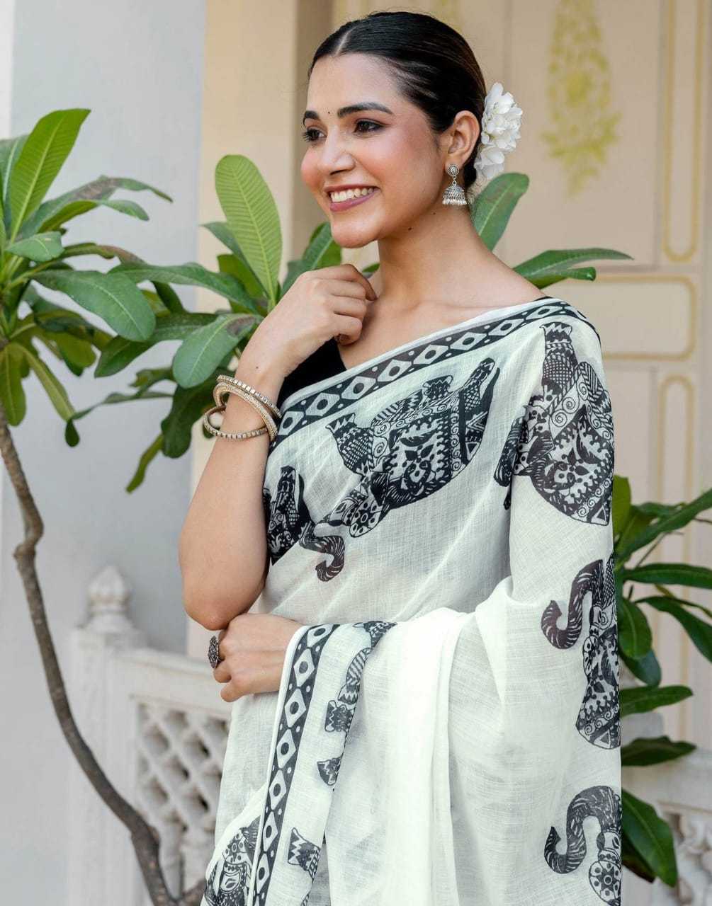 Linen Printed Saree