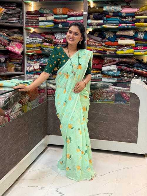 Linen Designer Saree
