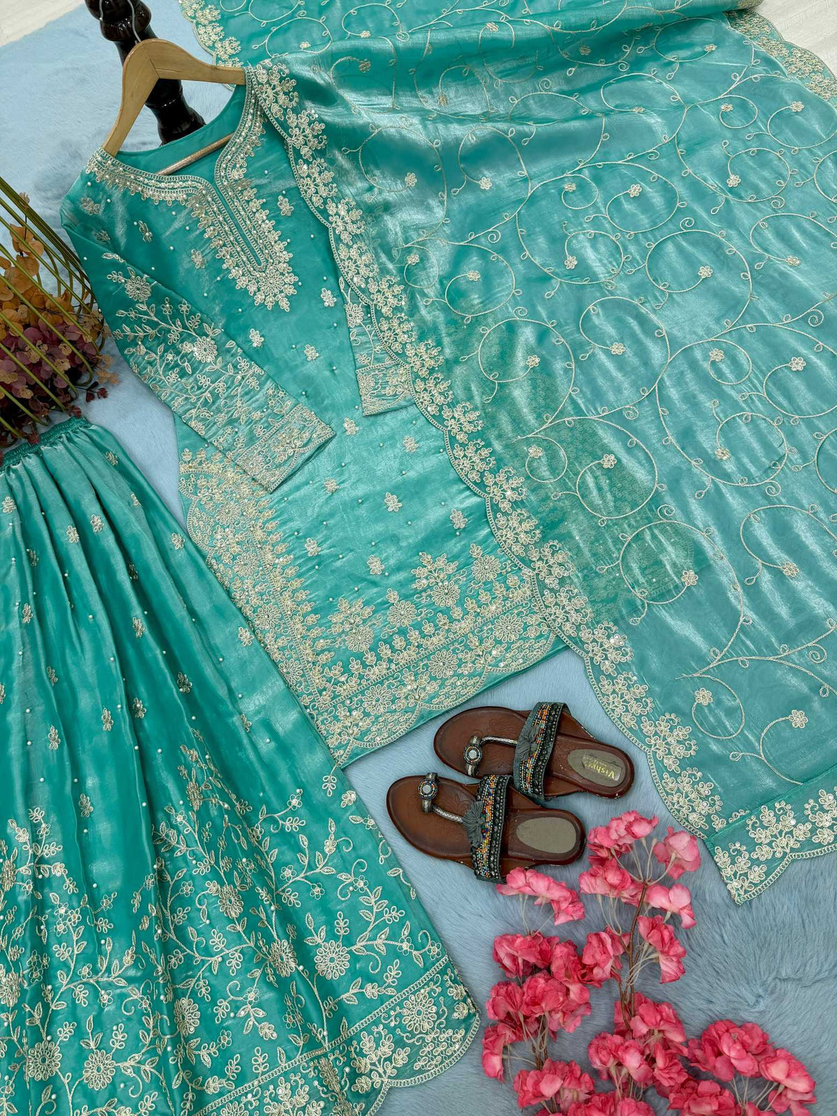 Pure Silk Embroidery Suit