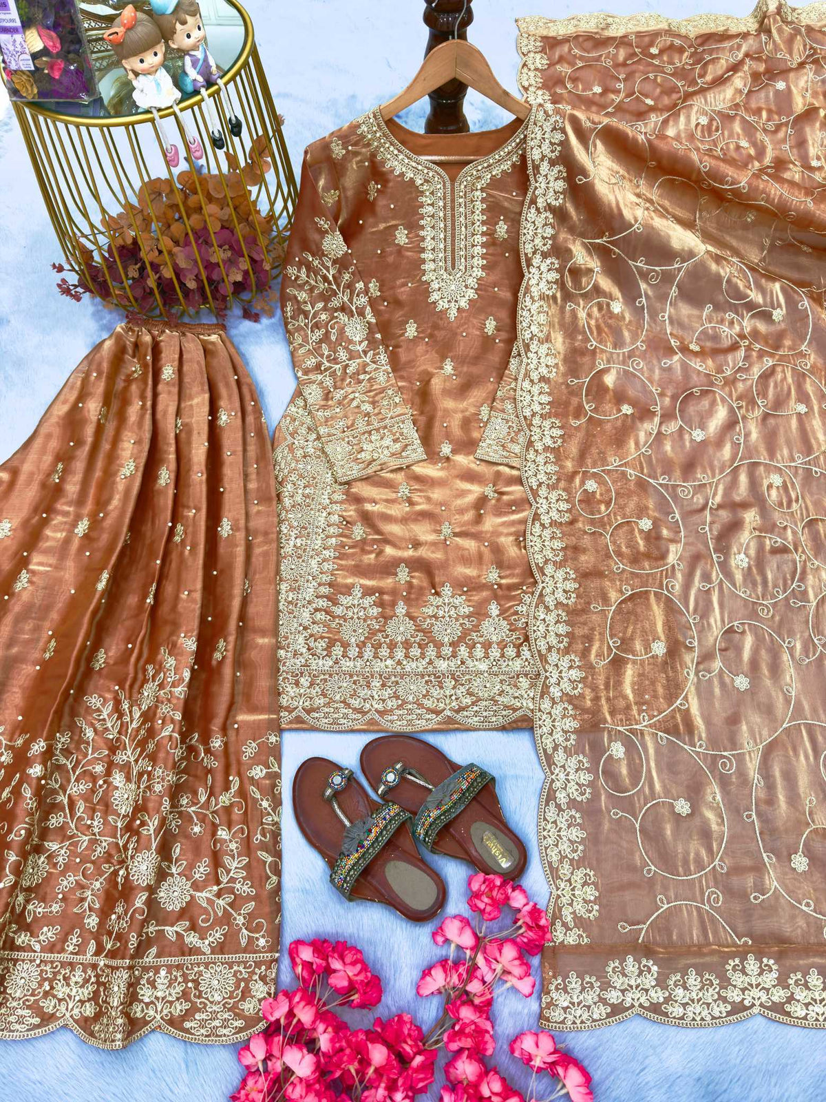 Pure Silk Embroidery Suit