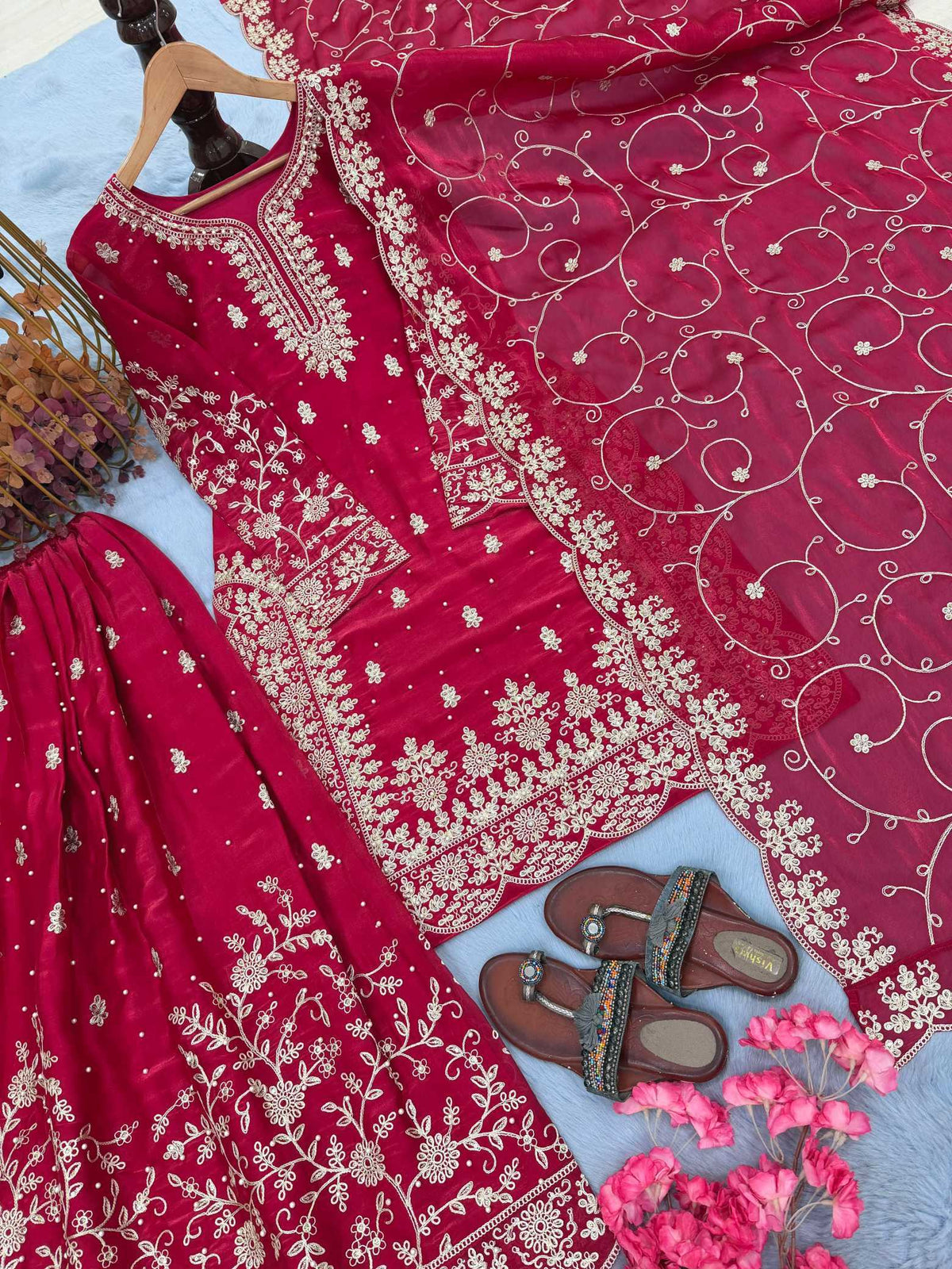 Pure Silk Embroidery Suit