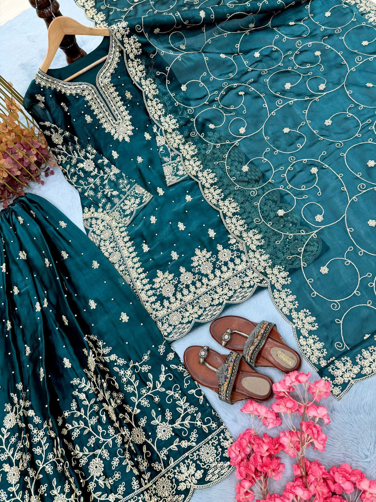 Pure Silk Embroidery Suit
