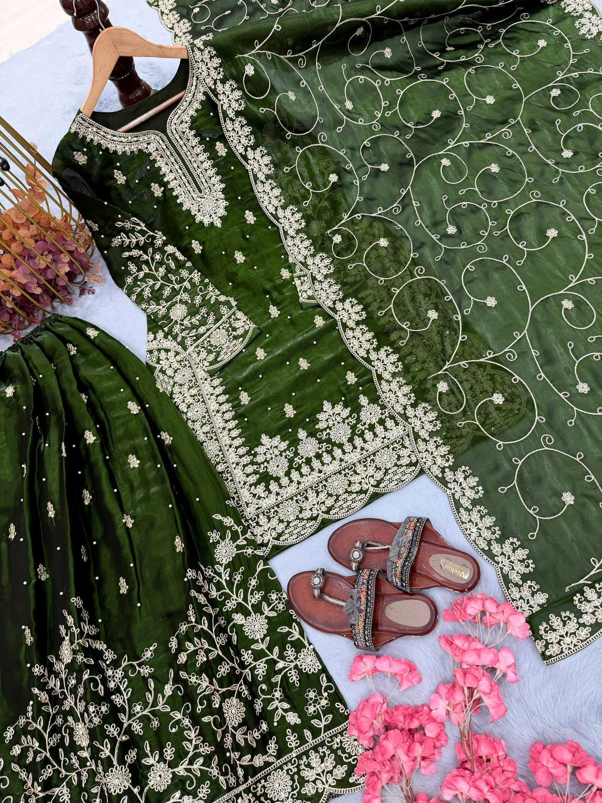 Pure Silk Embroidery Suit