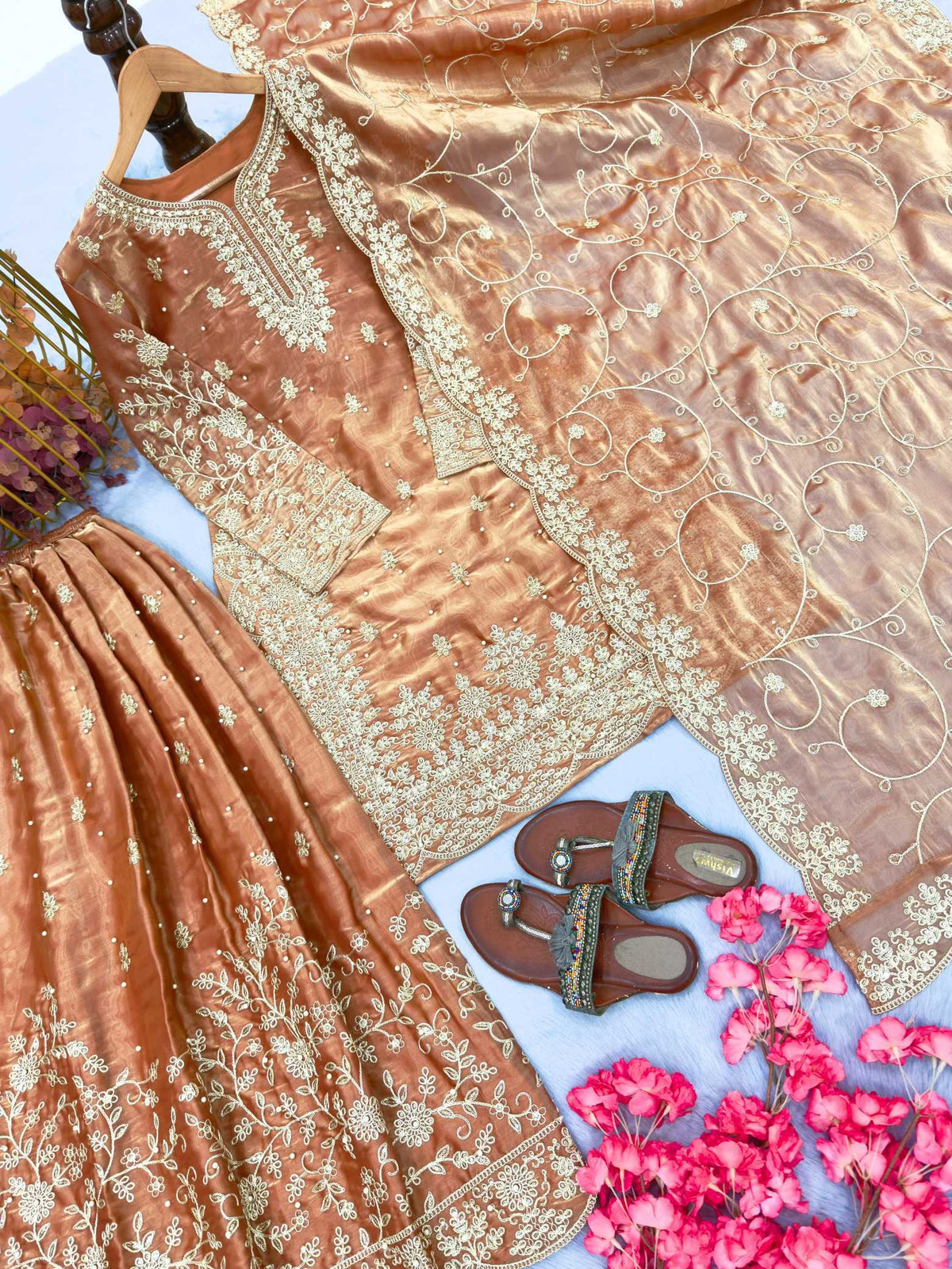 Pure Silk Embroidery Suit