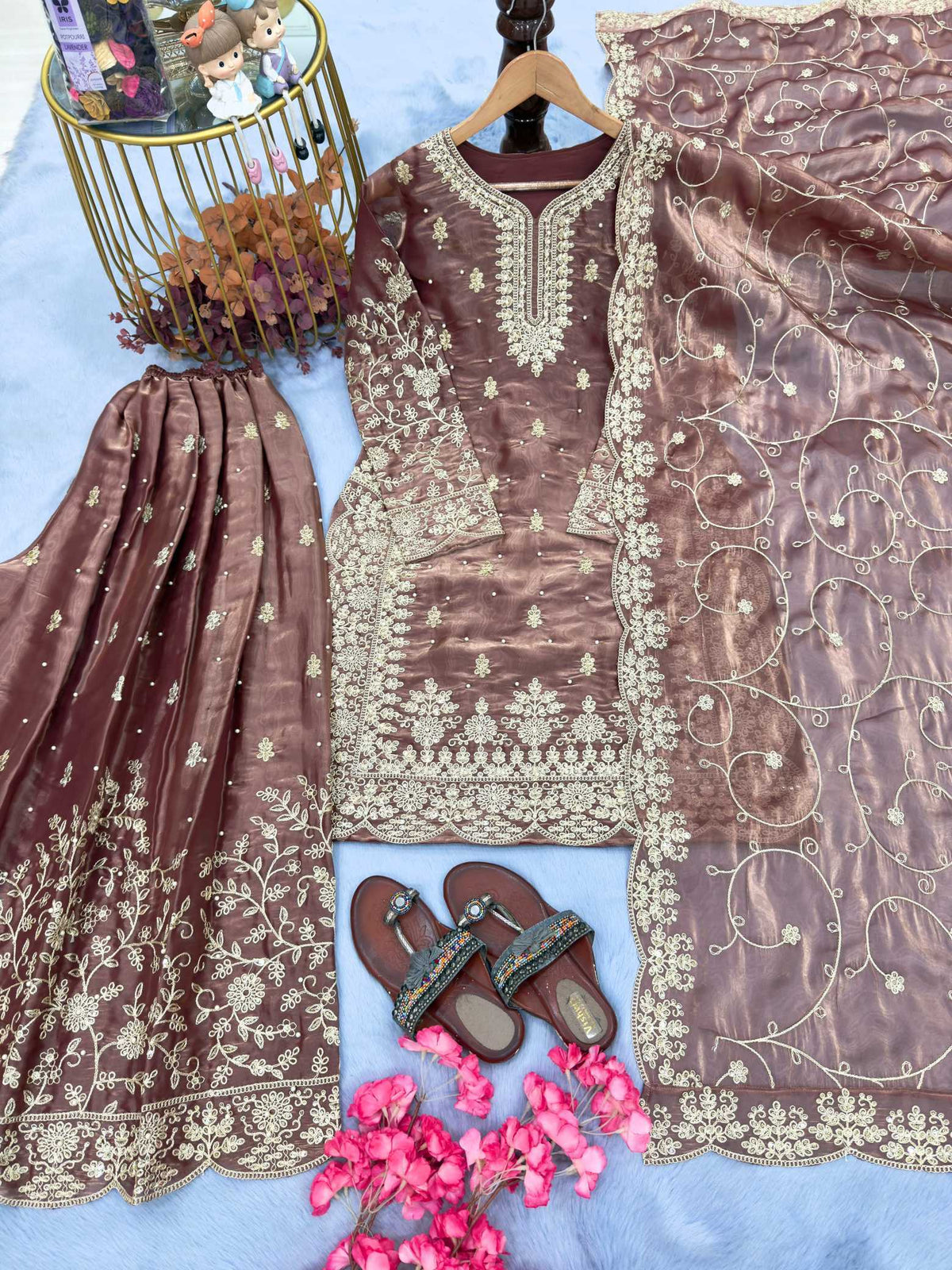 Pure Silk Embroidery Suit