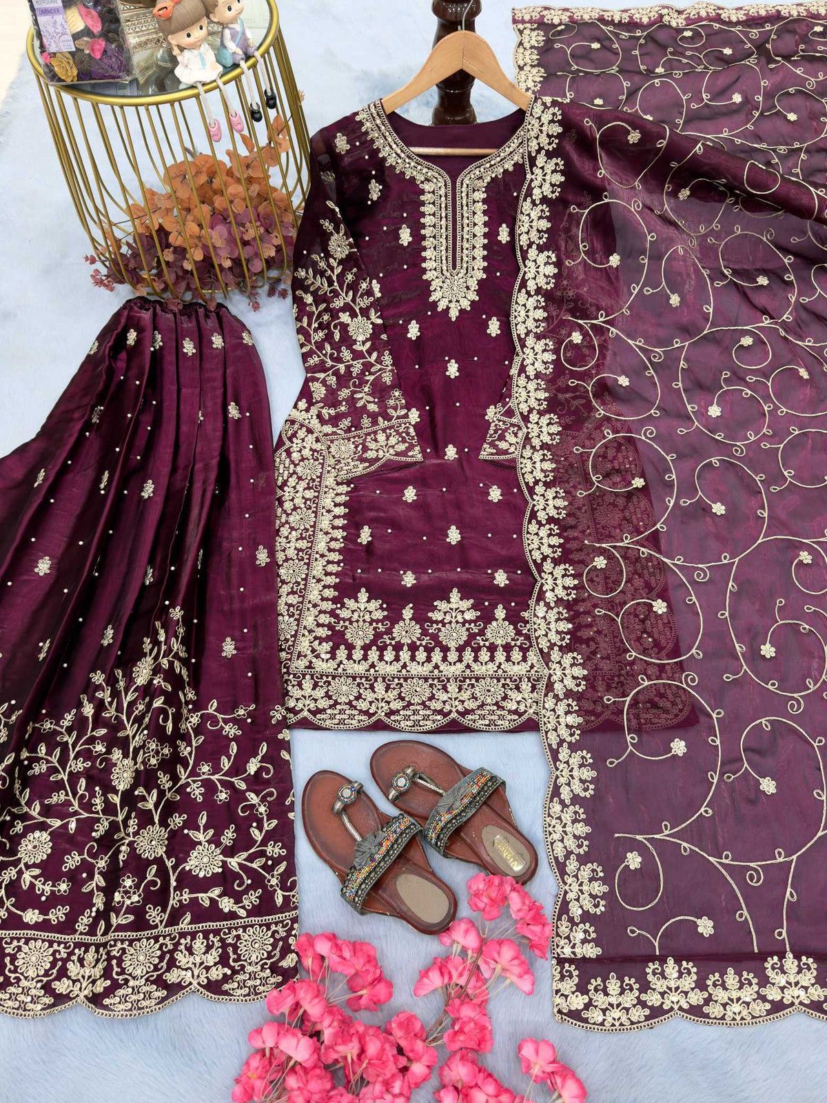 Pure Silk Embroidery Suit