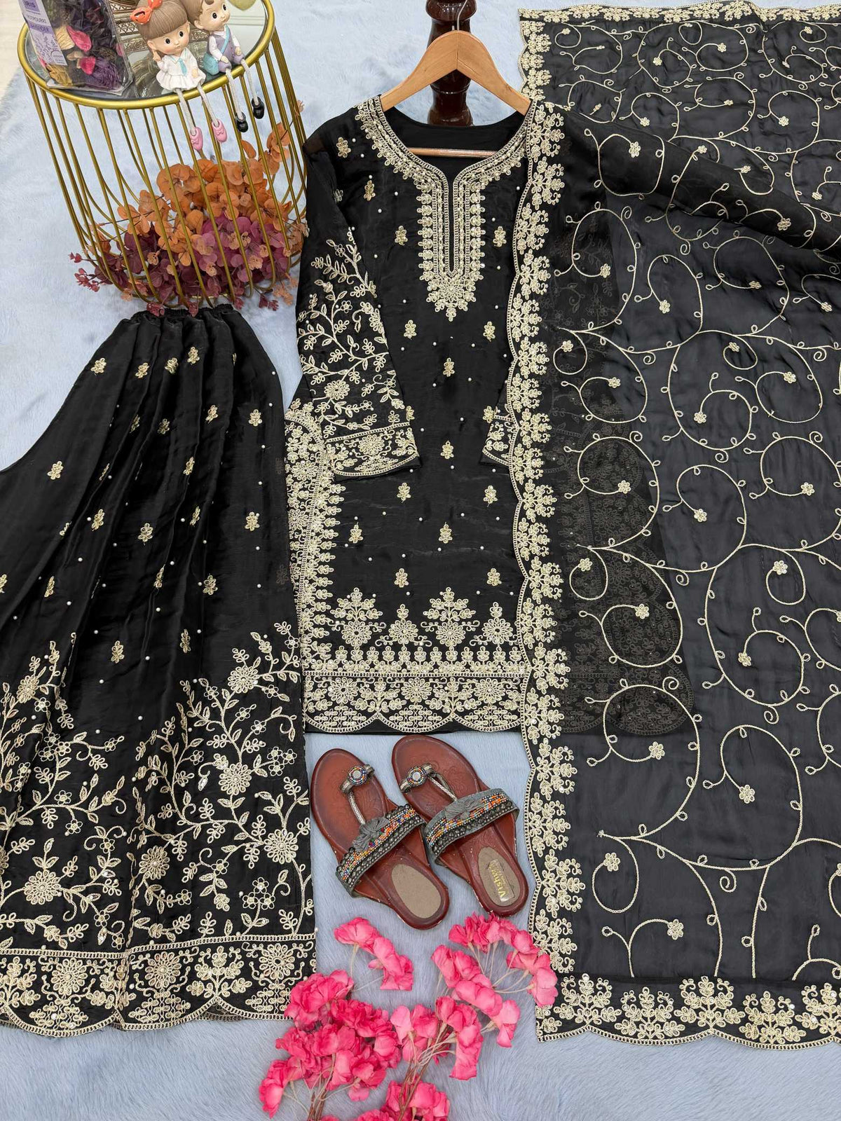 Pure Silk Embroidery Suit