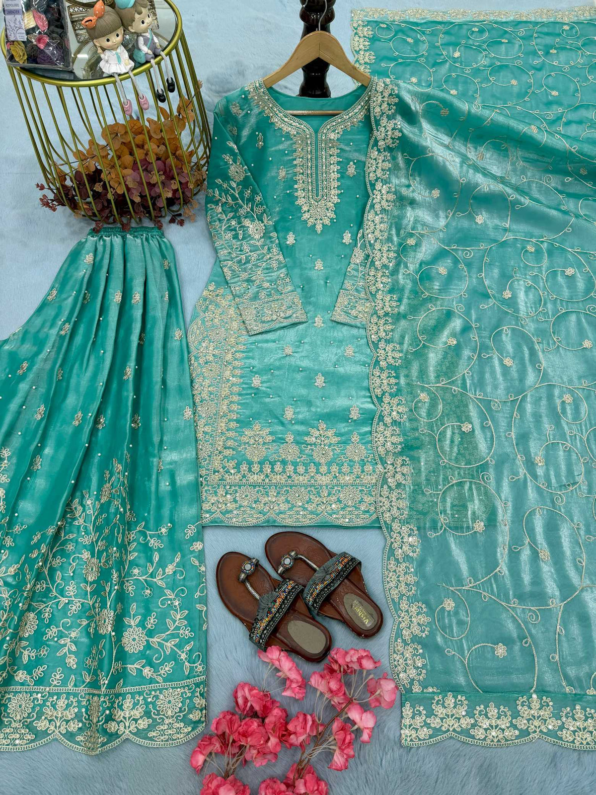 Pure Silk Embroidery Suit