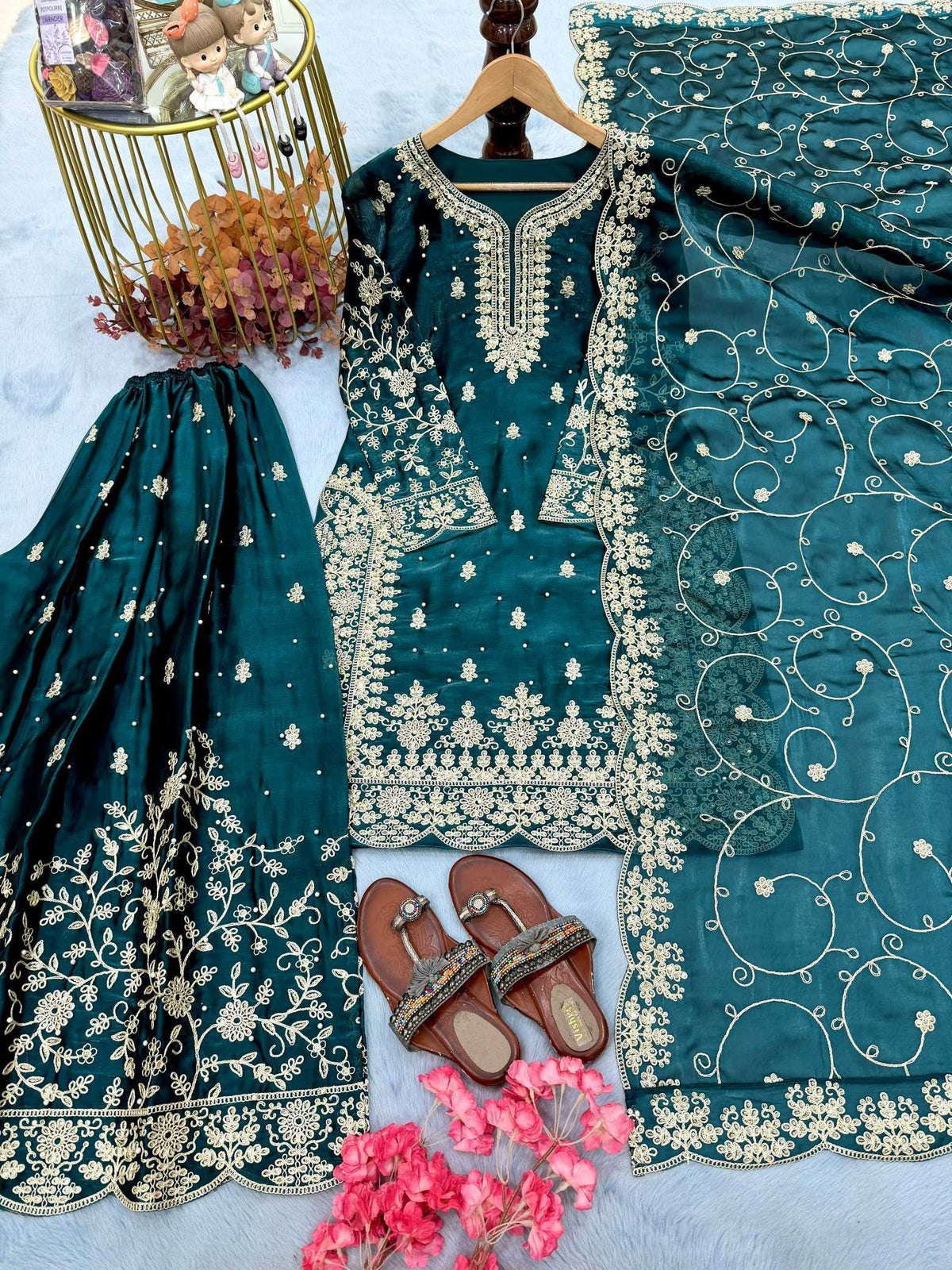 Pure Silk Embroidery Suit