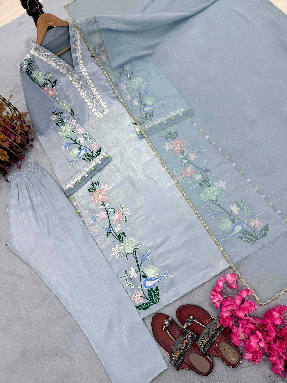 Premium Roman Silk Party Wear Suit