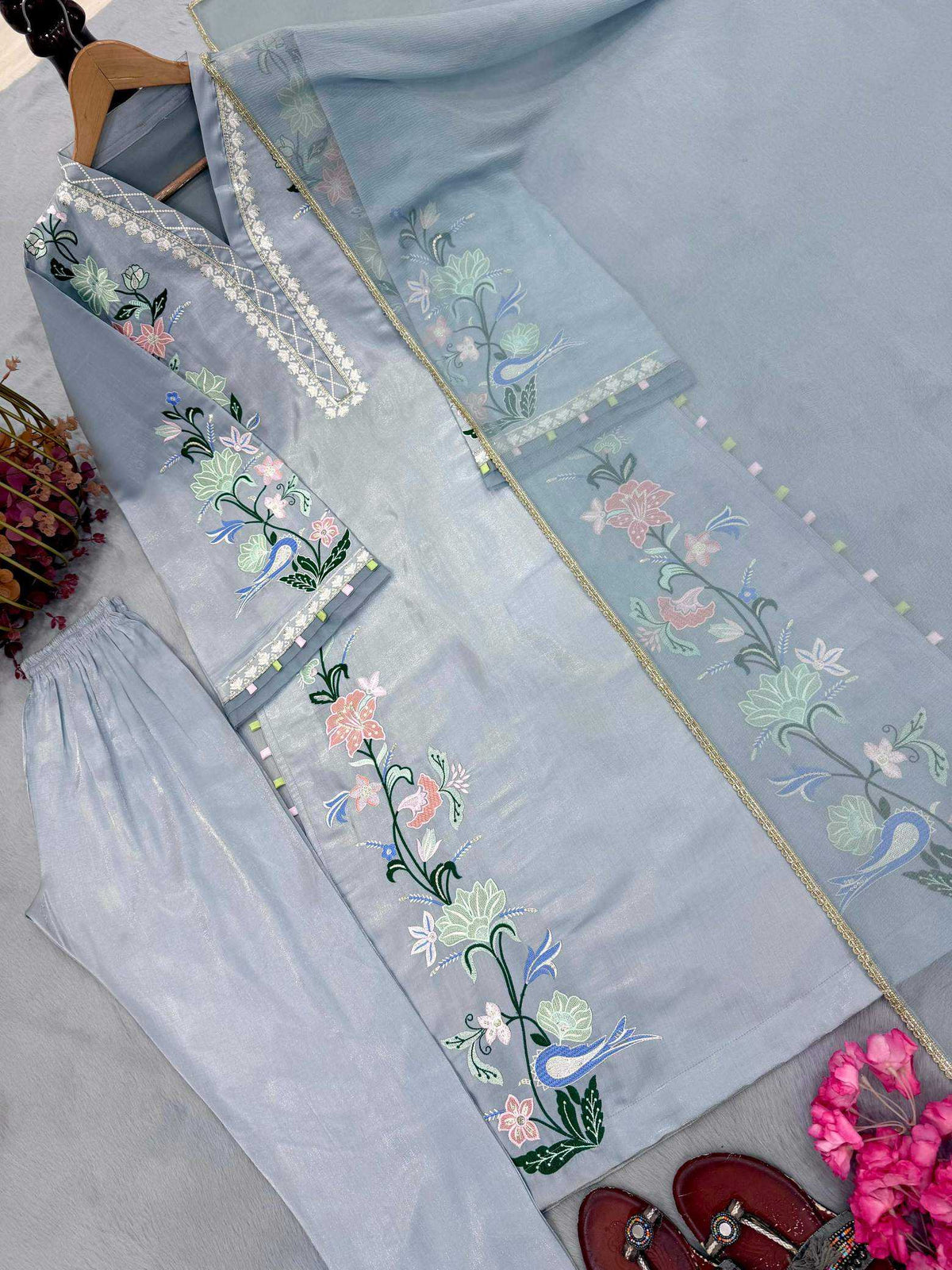 Premium Roman Silk Party Wear Suit