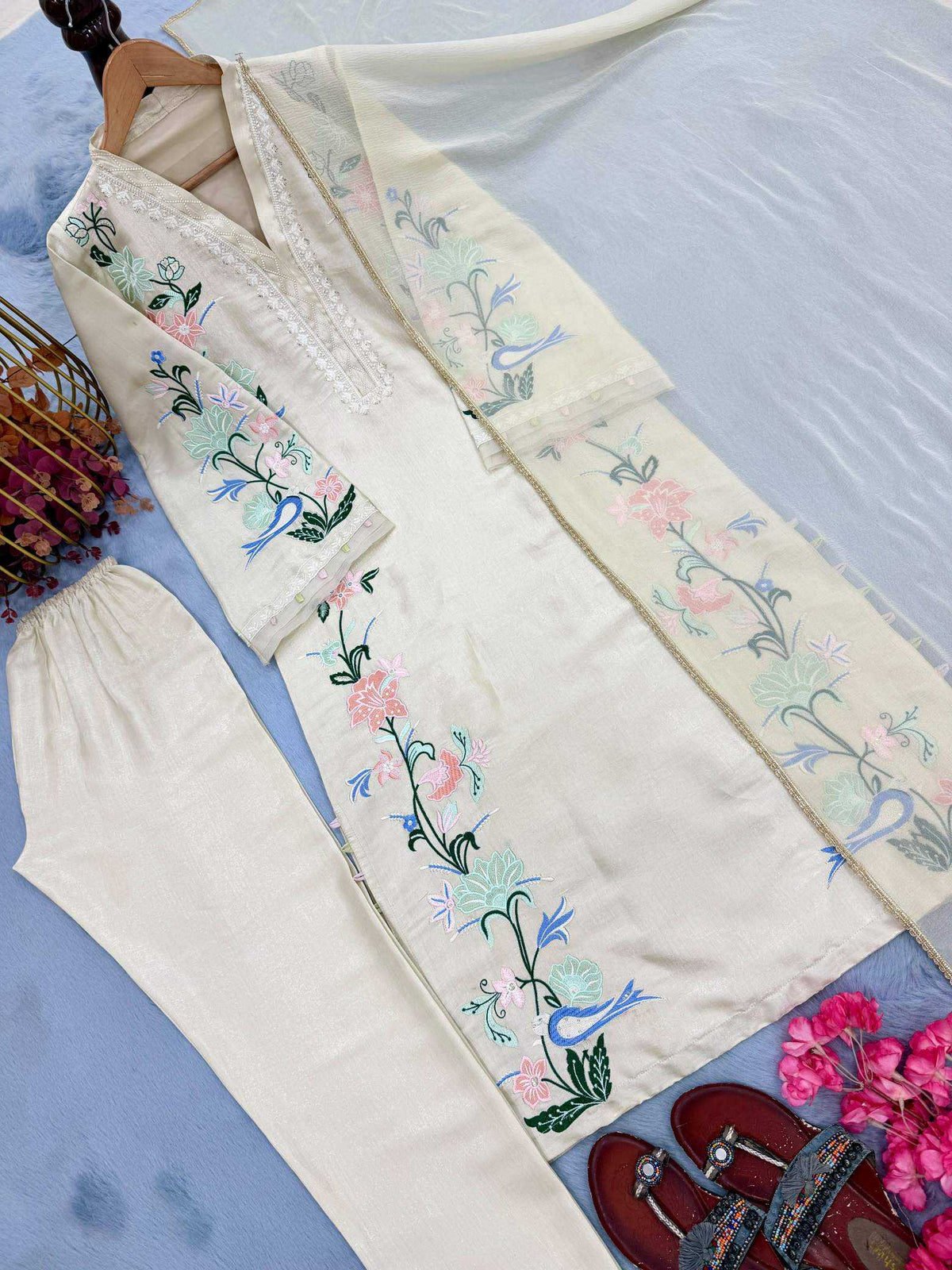 Premium Roman Silk Party Wear Suit