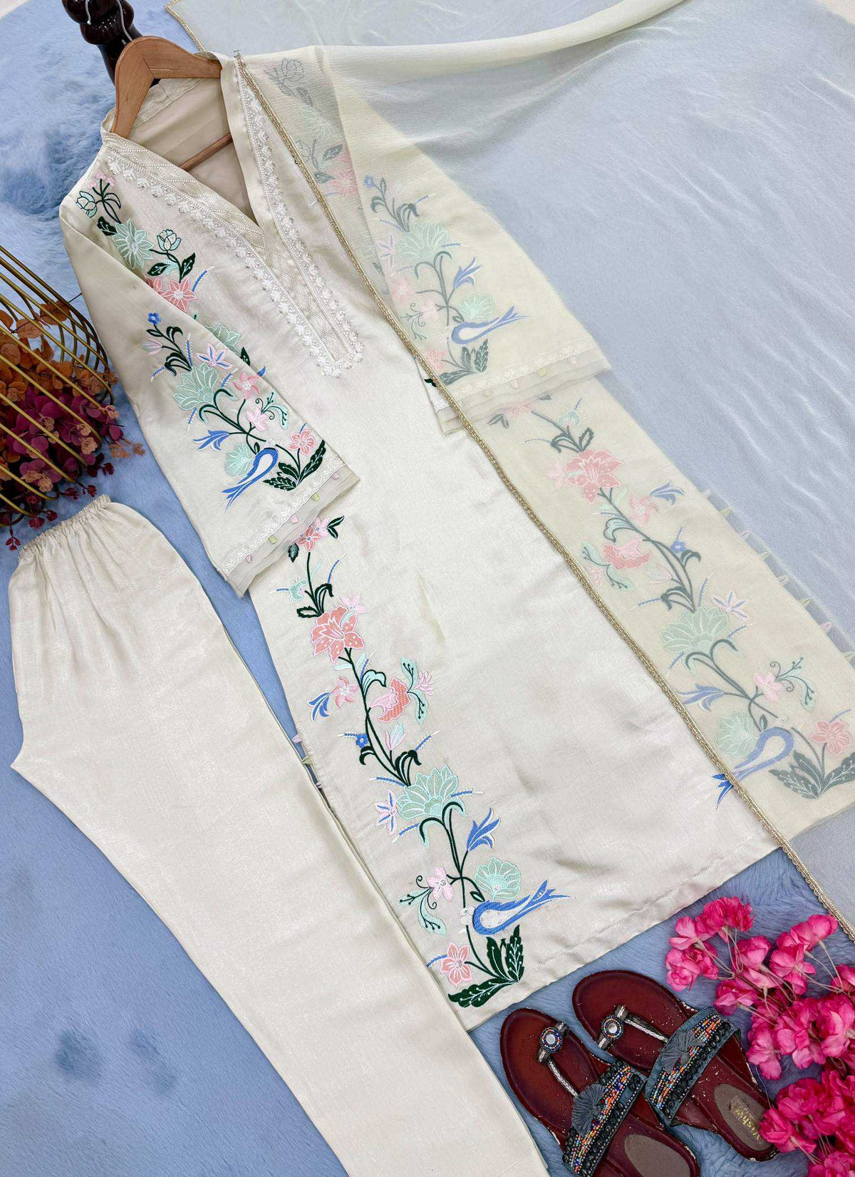 Premium Roman Silk Party Wear Suit