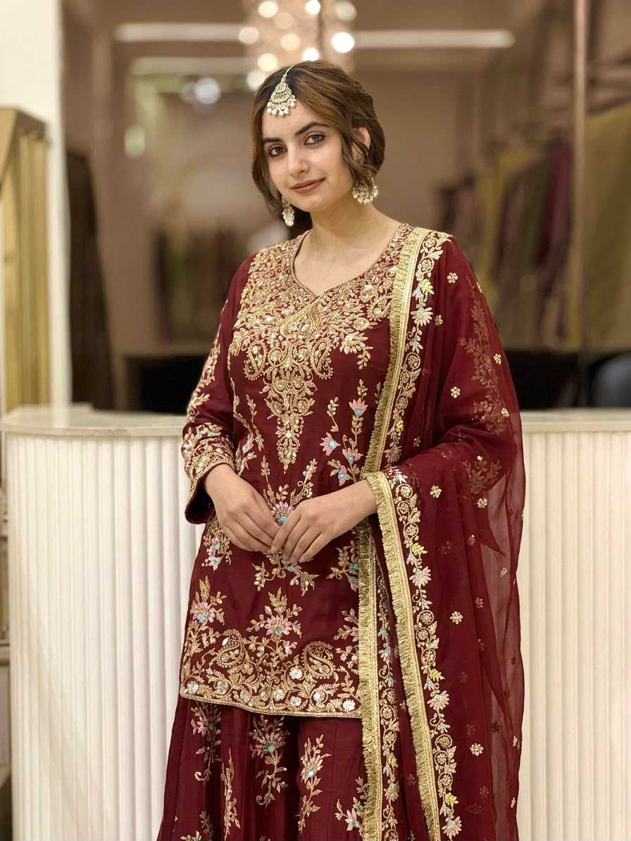 Faux Georgette Embroidery Suit