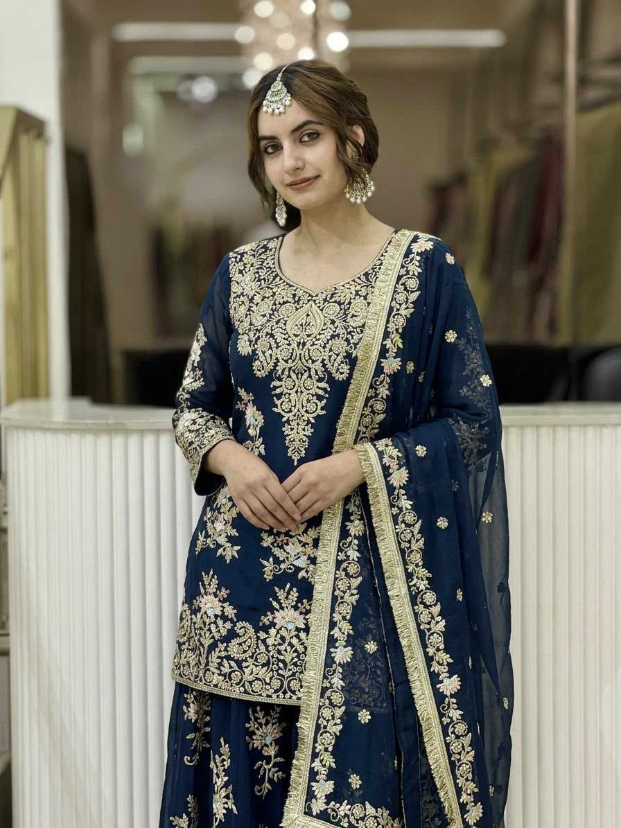Faux Georgette Embroidery Suit