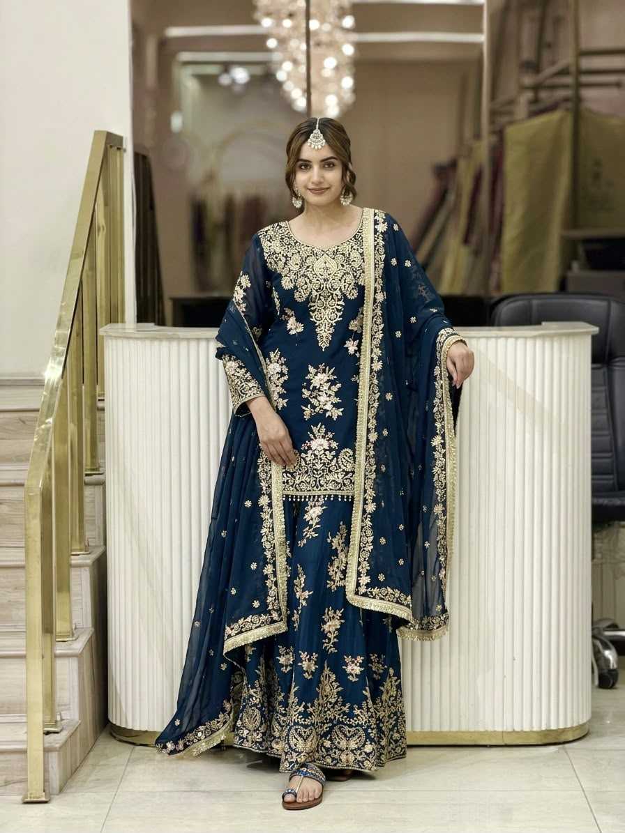 Faux Georgette Embroidery Suit