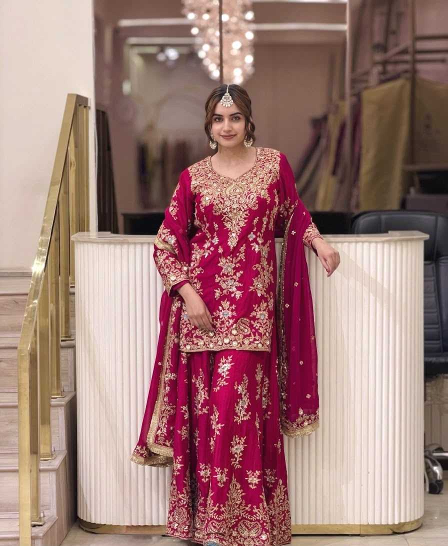 Faux Georgette Embroidery Suit