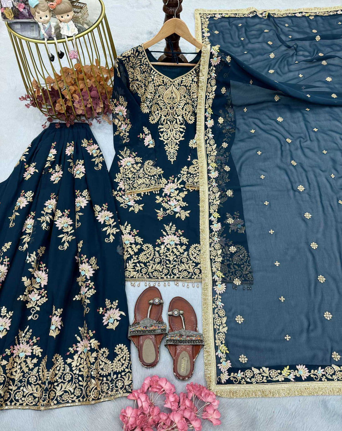 Faux Georgette Embroidery Suit