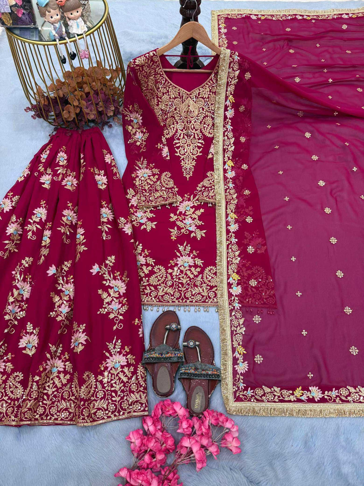 Faux Georgette Embroidery Suit