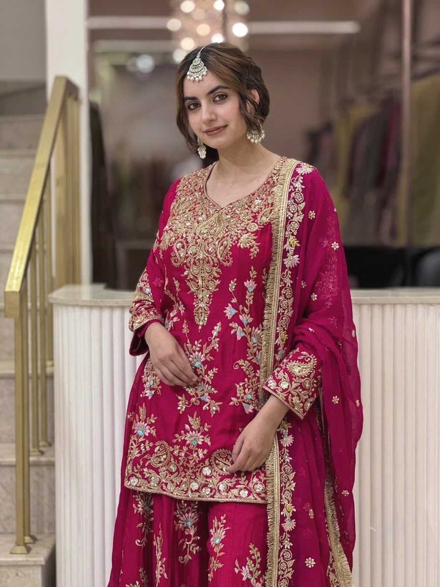 Faux Georgette Embroidery Suit
