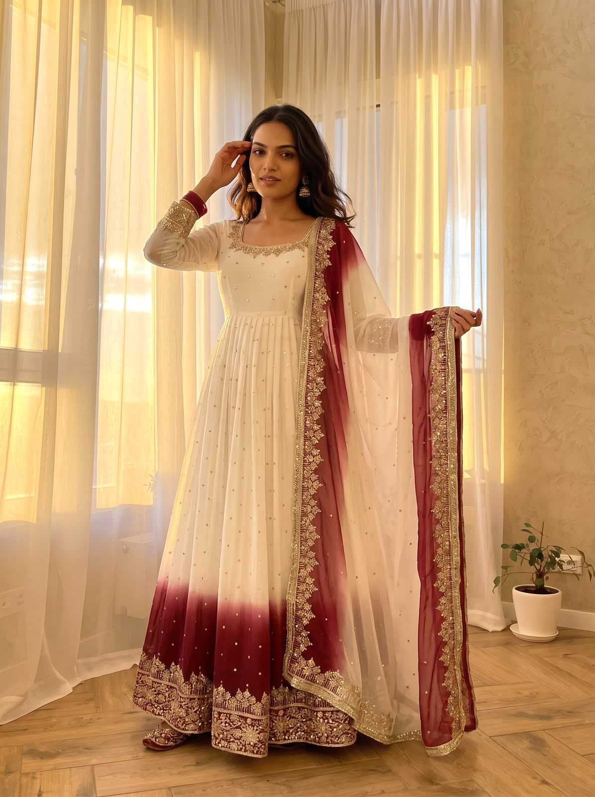 Cotton Embroidery Gown JT-147232