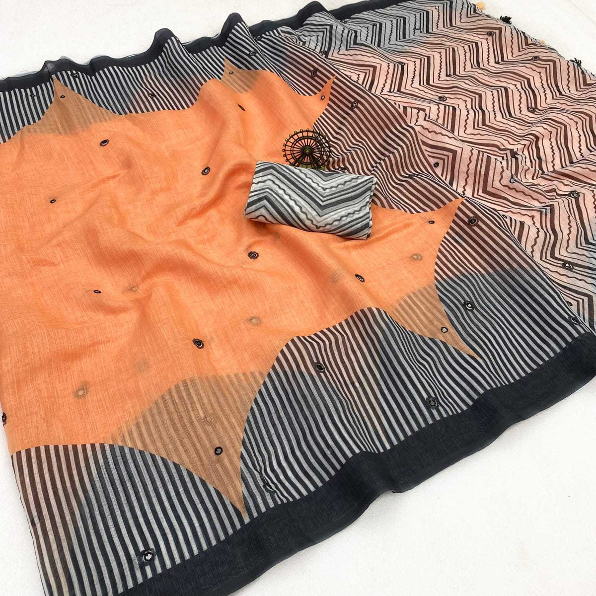 Linen Printed Saree