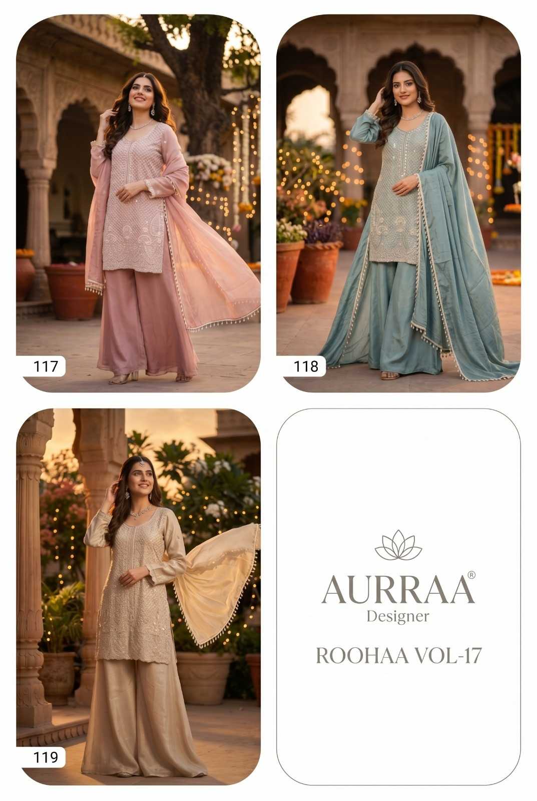 Chinon Silk Sharara Salwar Suit