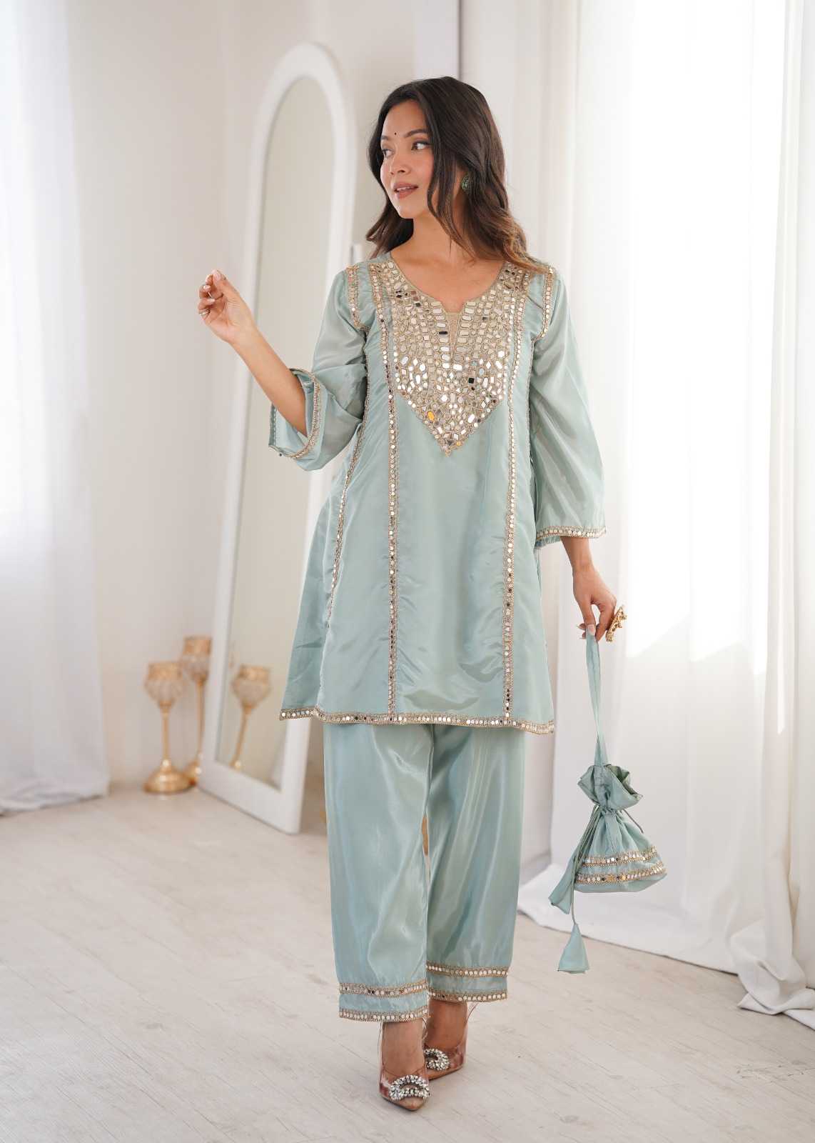 Fancy Mirror Work Kurti