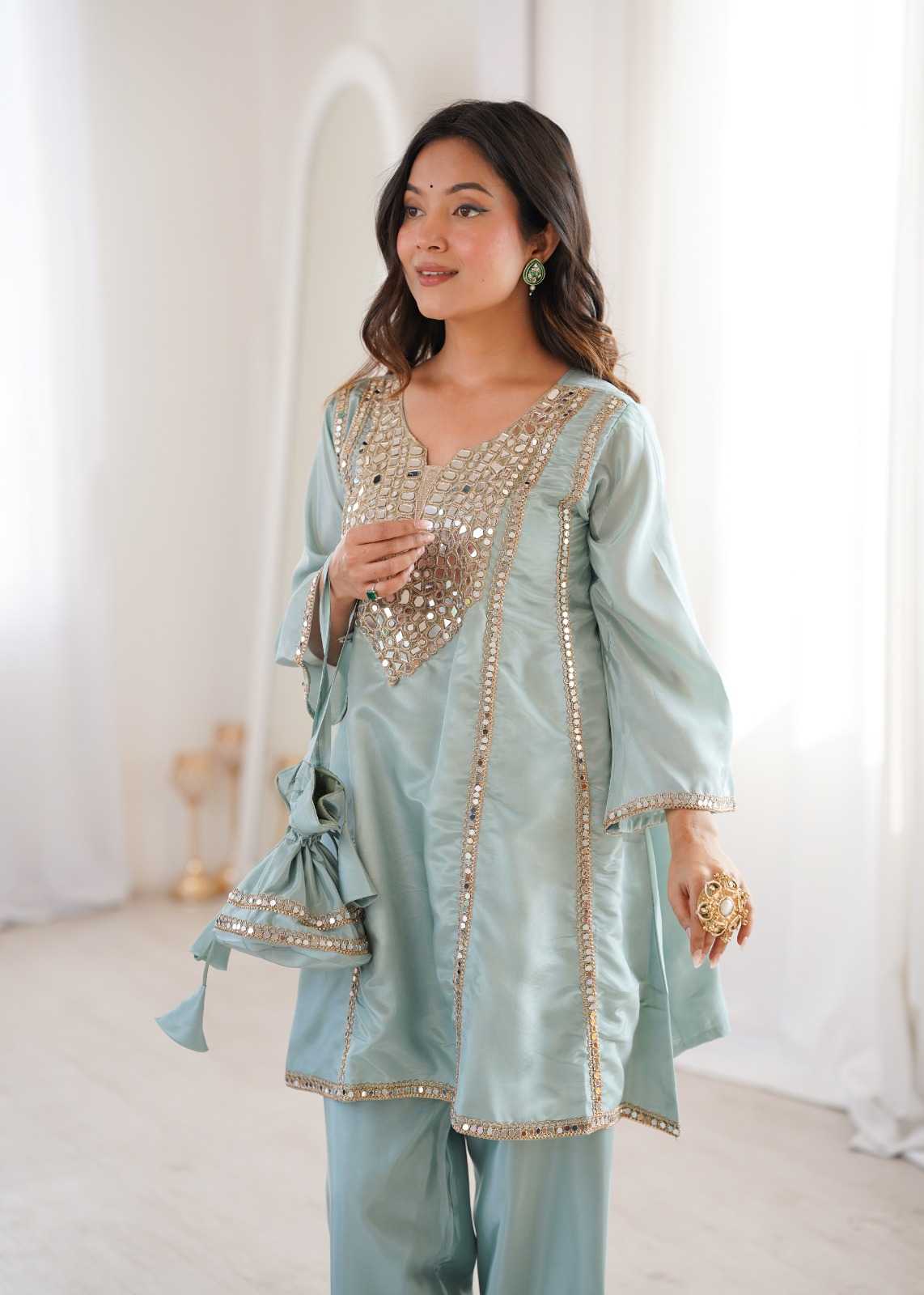 Fancy Mirror Work Kurti