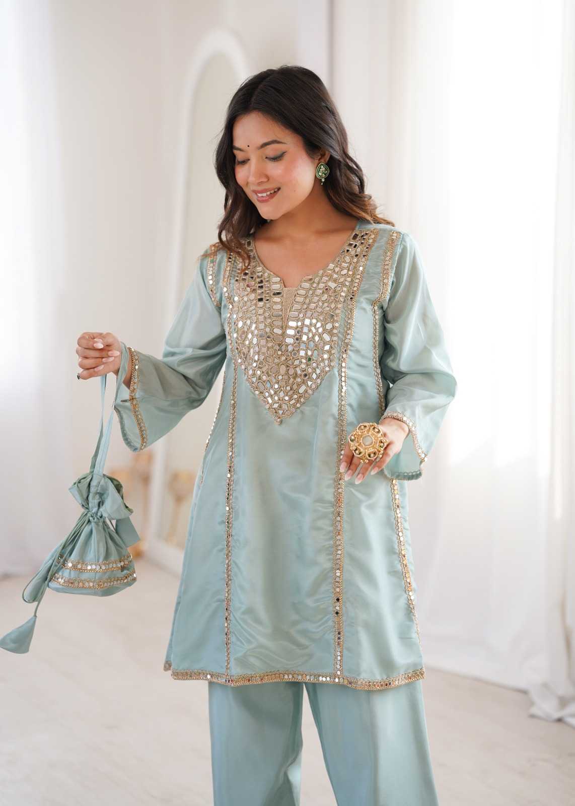 Fancy Mirror Work Kurti