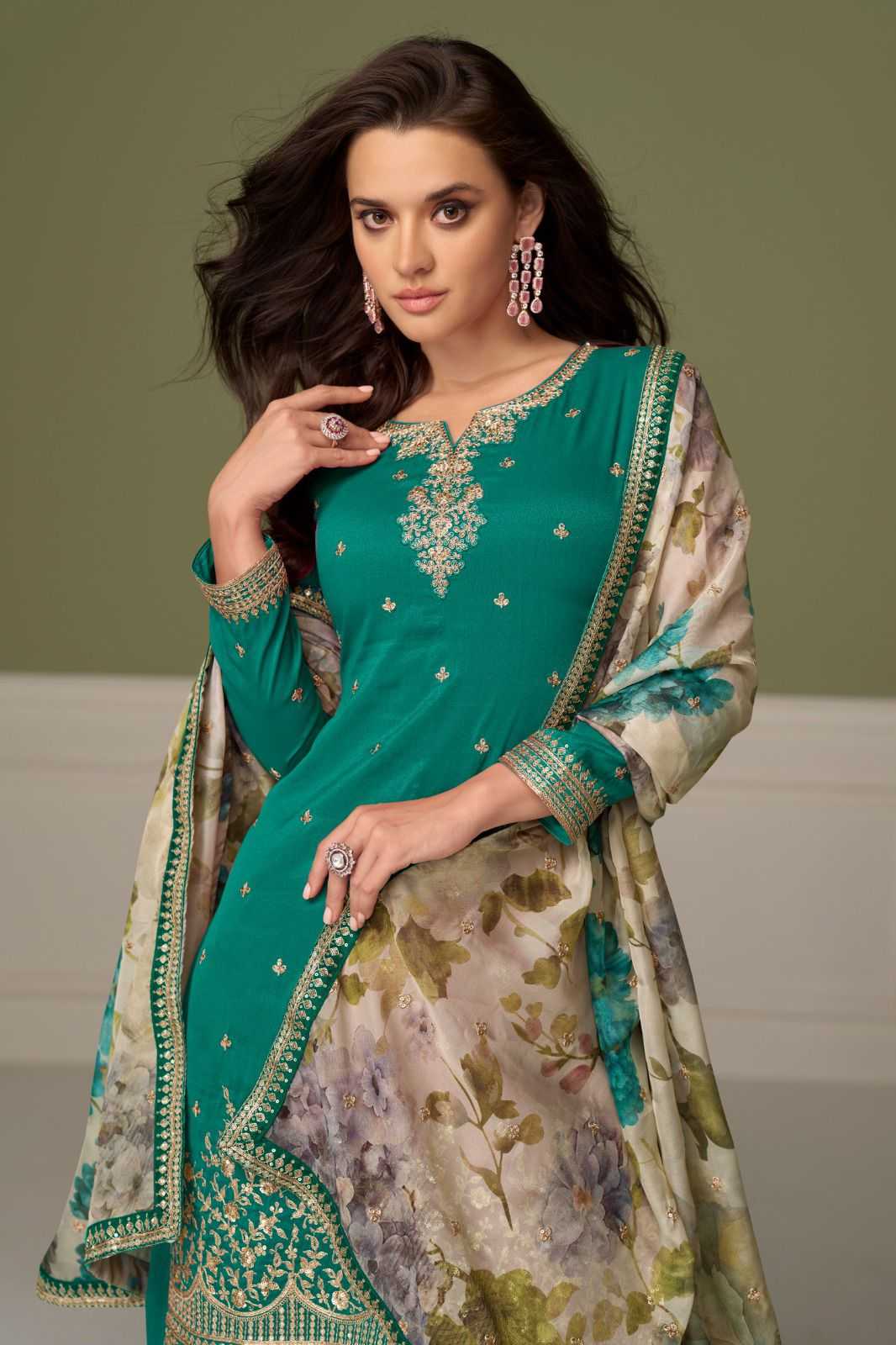 Shimmer Silk Palazzo Suit