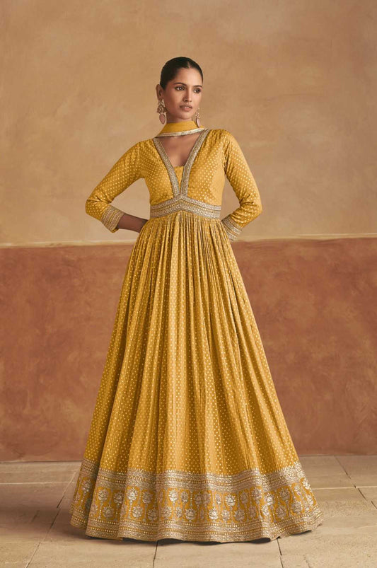 Viscose Embroidery Gown