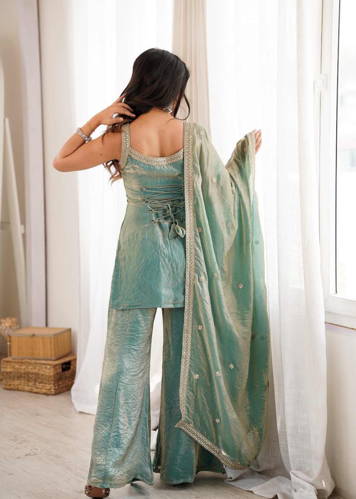 Crush Silk Embroidery Suit