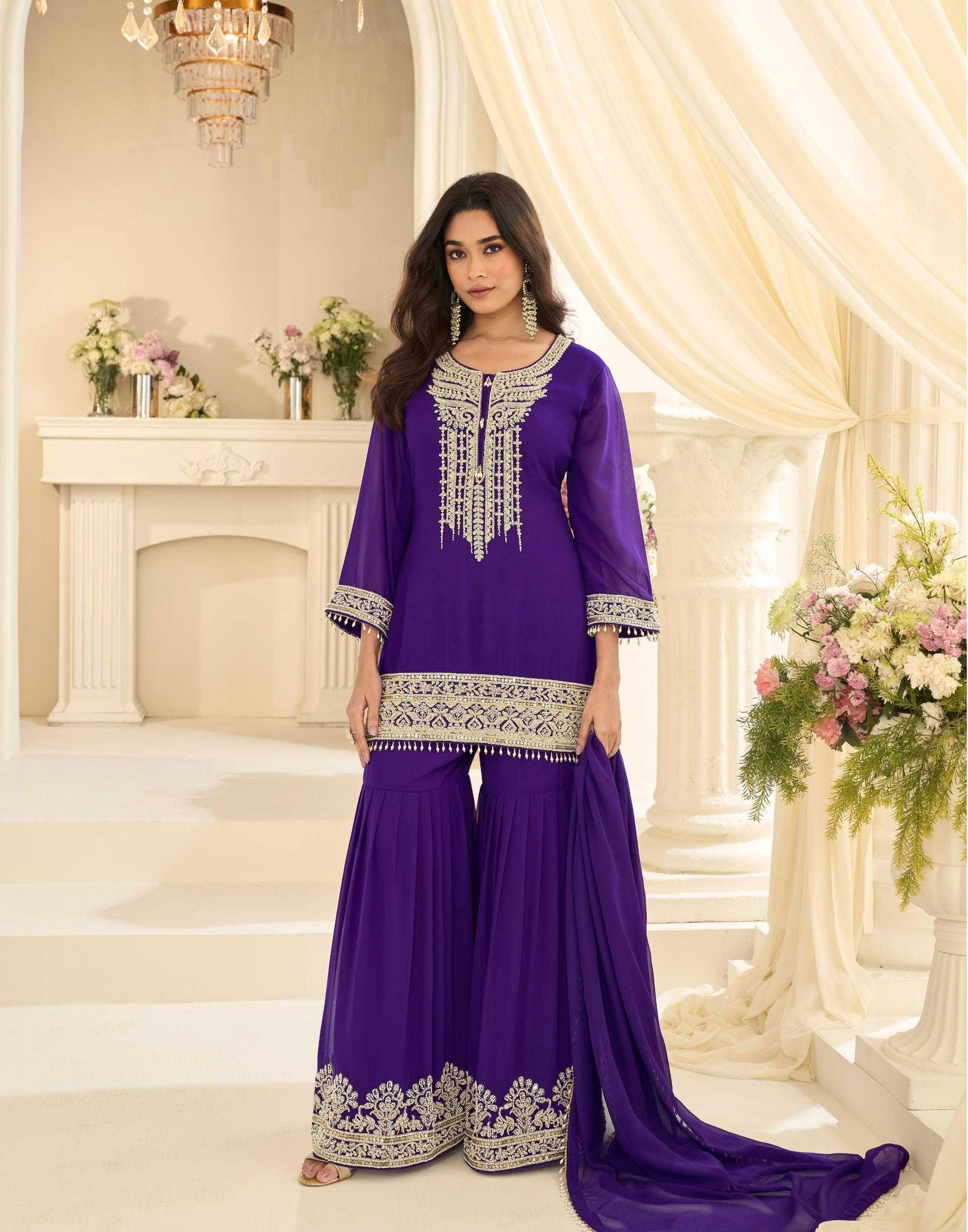 Georgette Sharara Salwar Suit