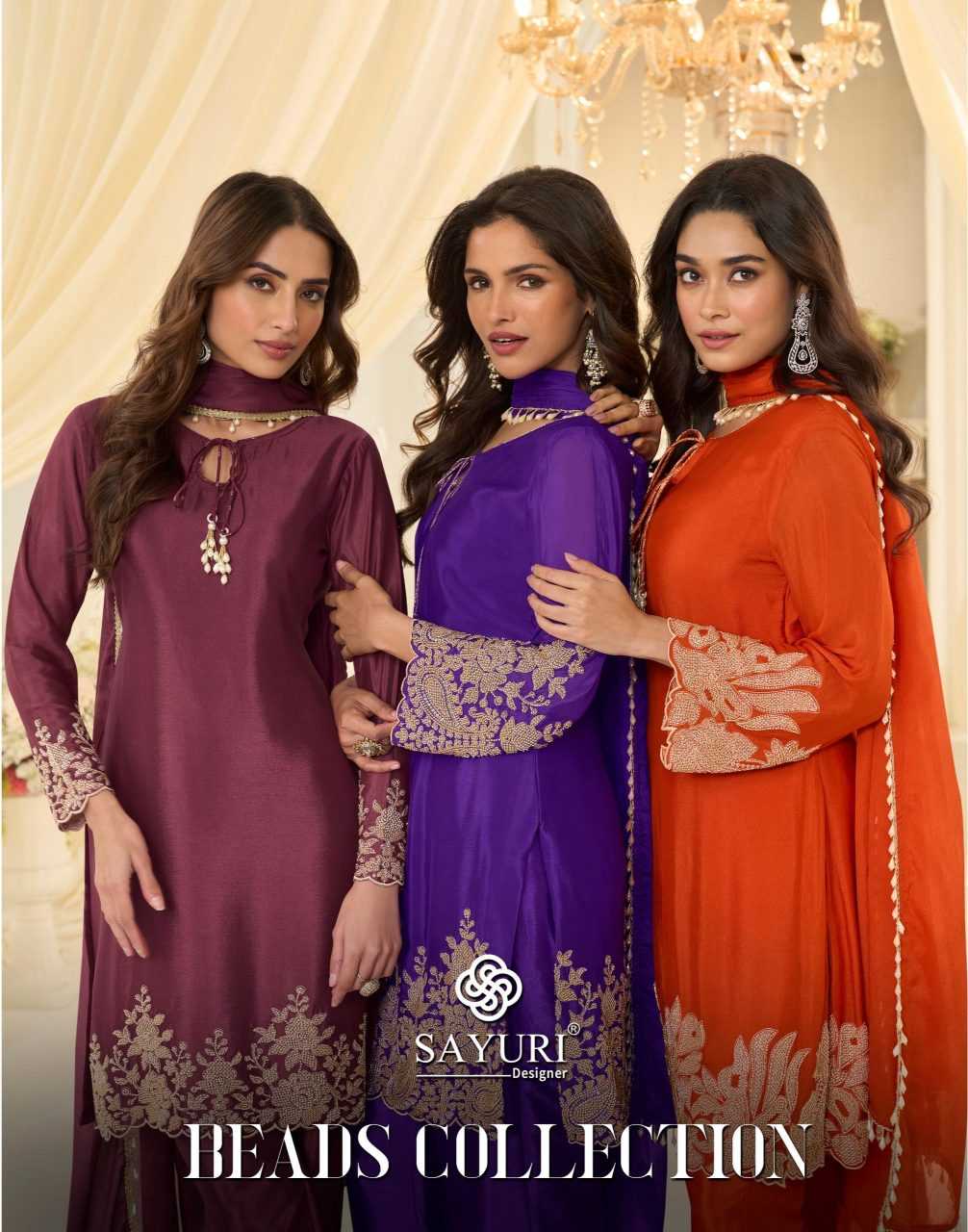 Chinon Silk Embroidery Suit