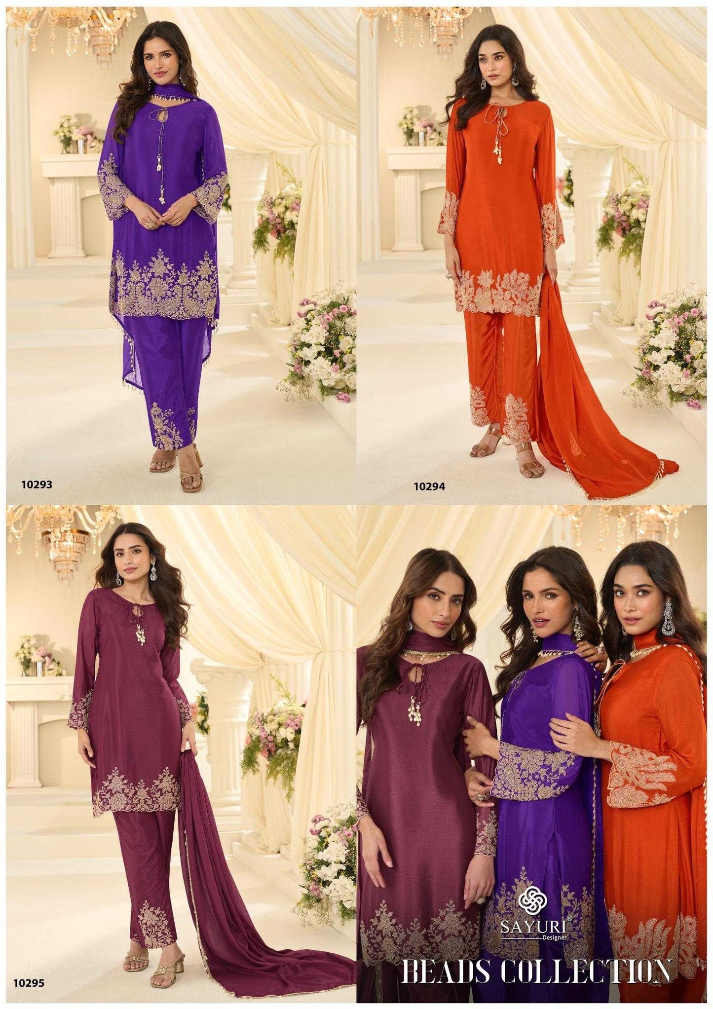 Chinon Silk Embroidery Suit