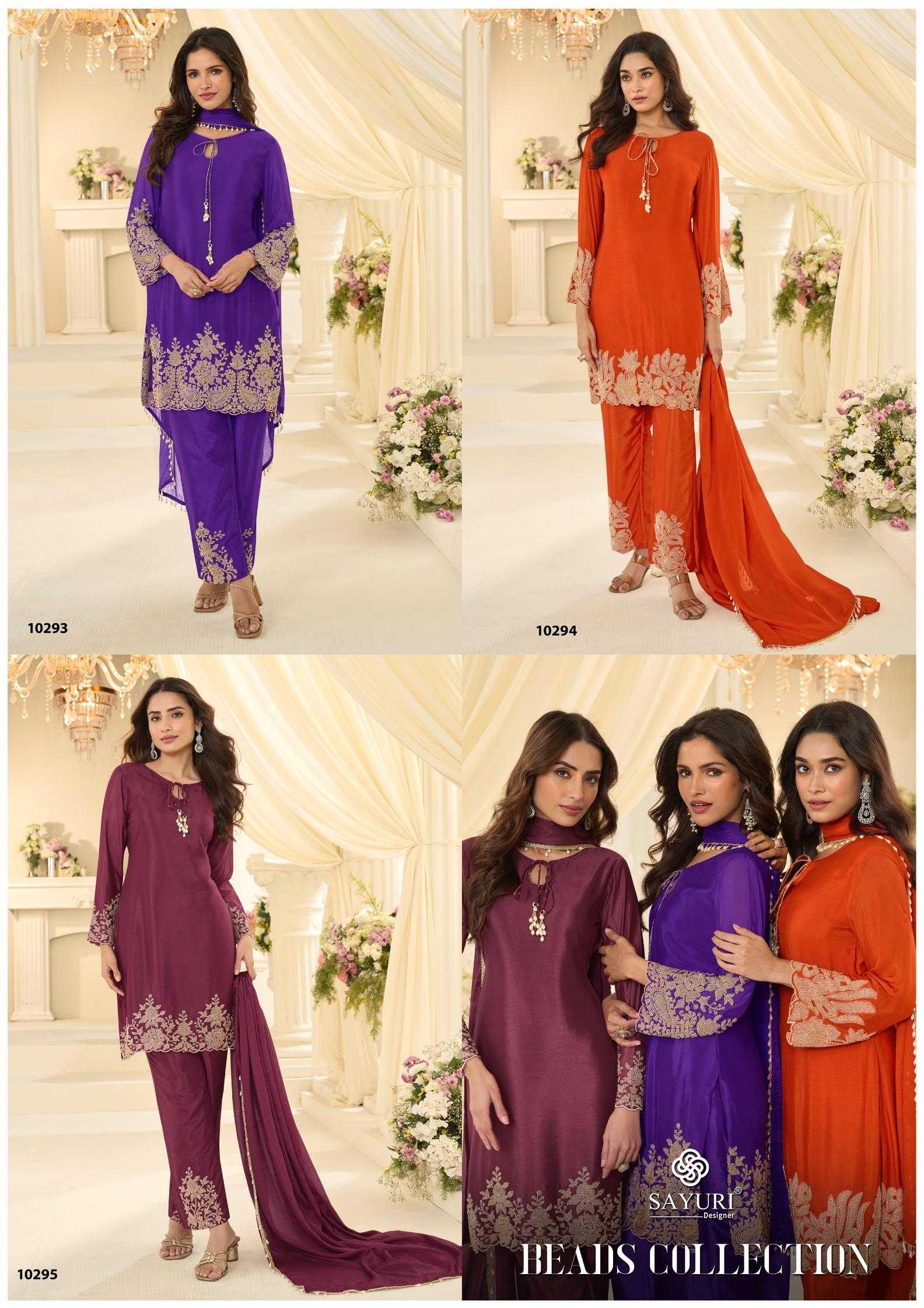 Chinon Silk Embroidery Suit