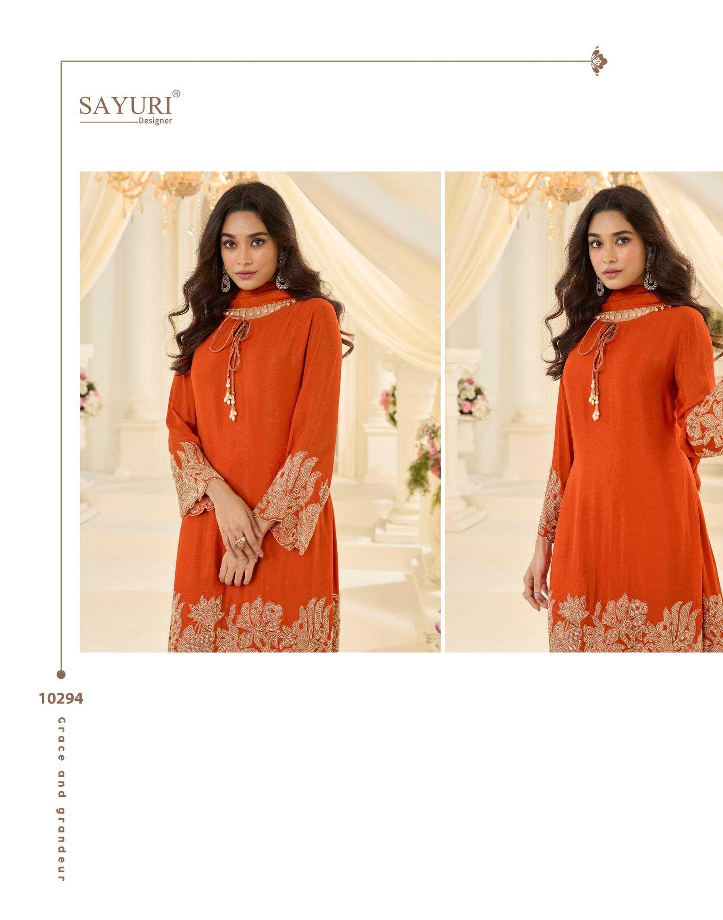 Chinon Silk Embroidery Suit