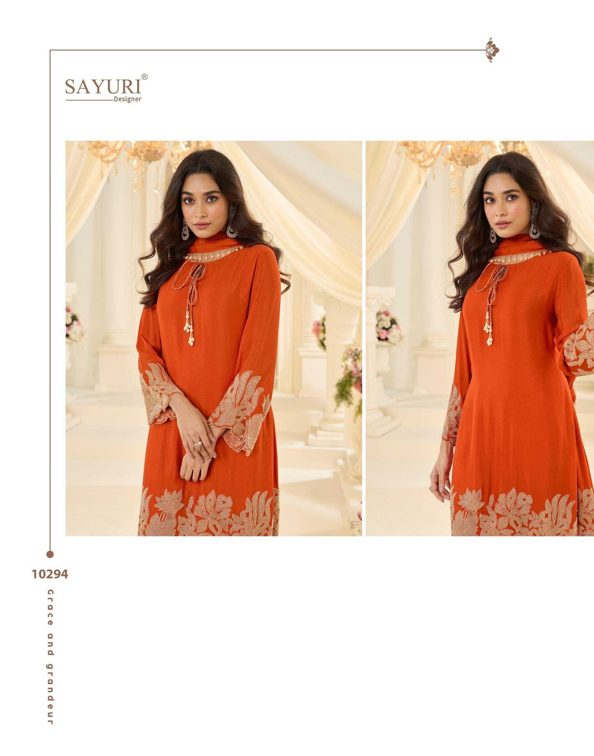 Chinon Silk Embroidery Suit