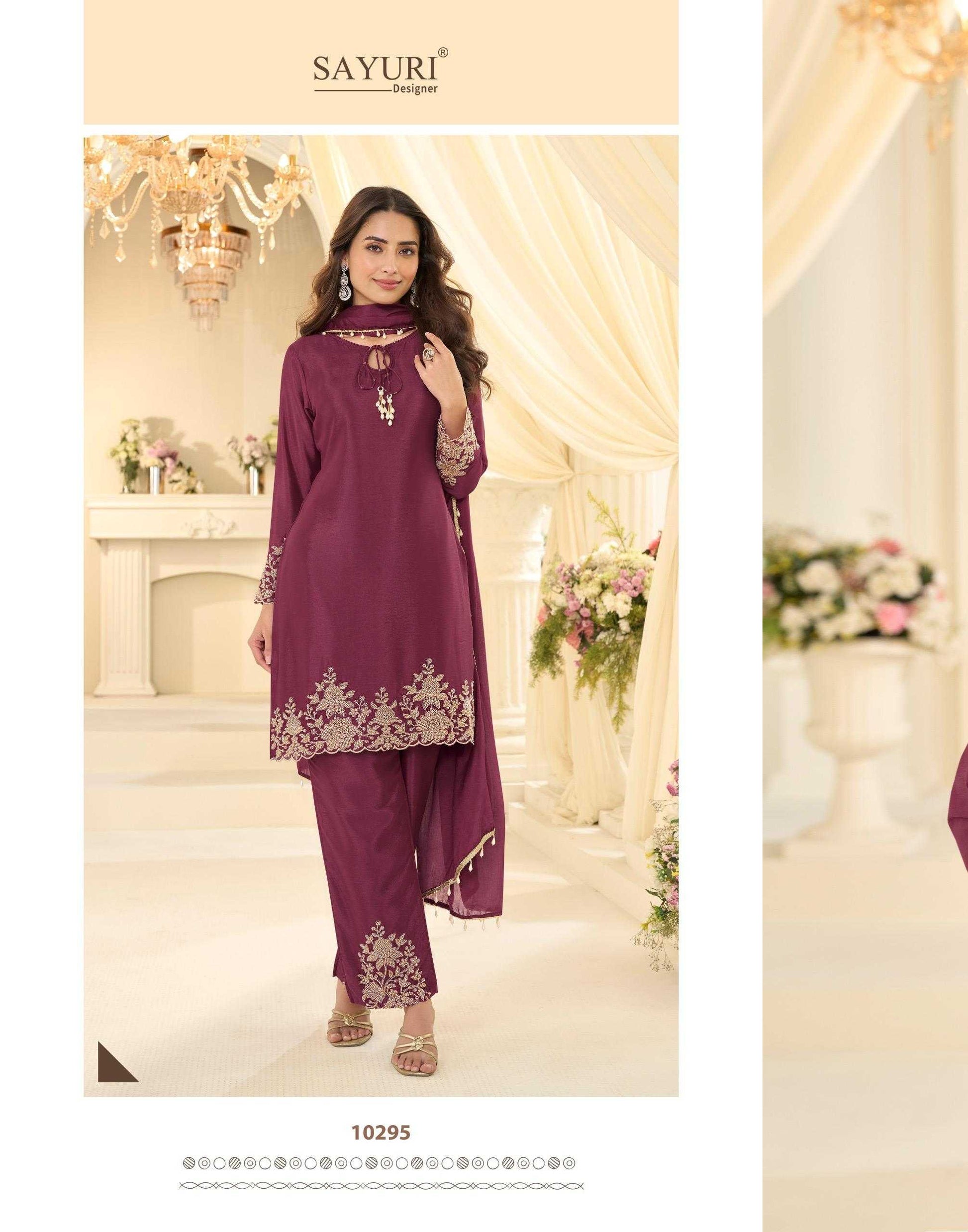 Chinon Silk Embroidery Suit