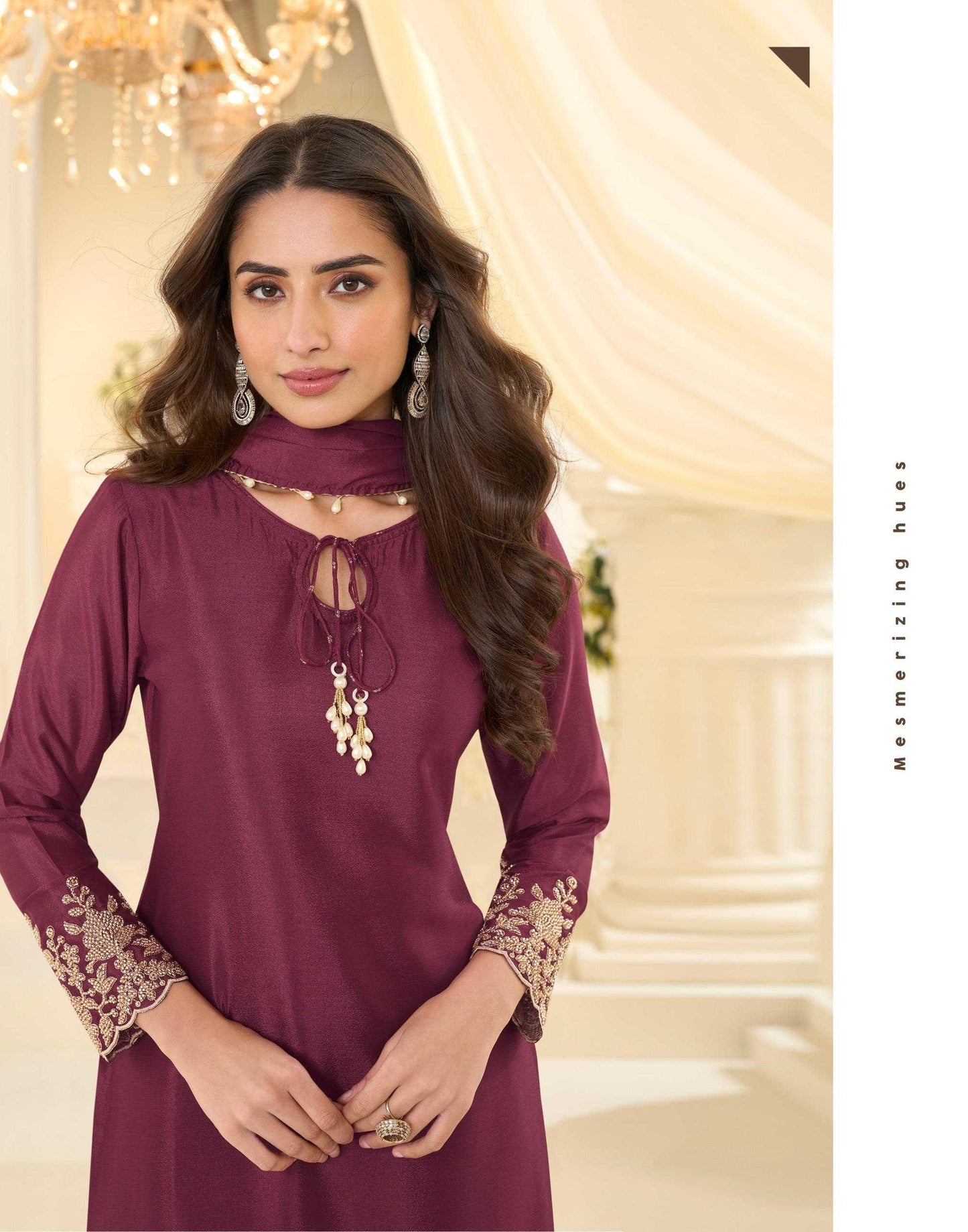Chinon Silk Embroidery Suit