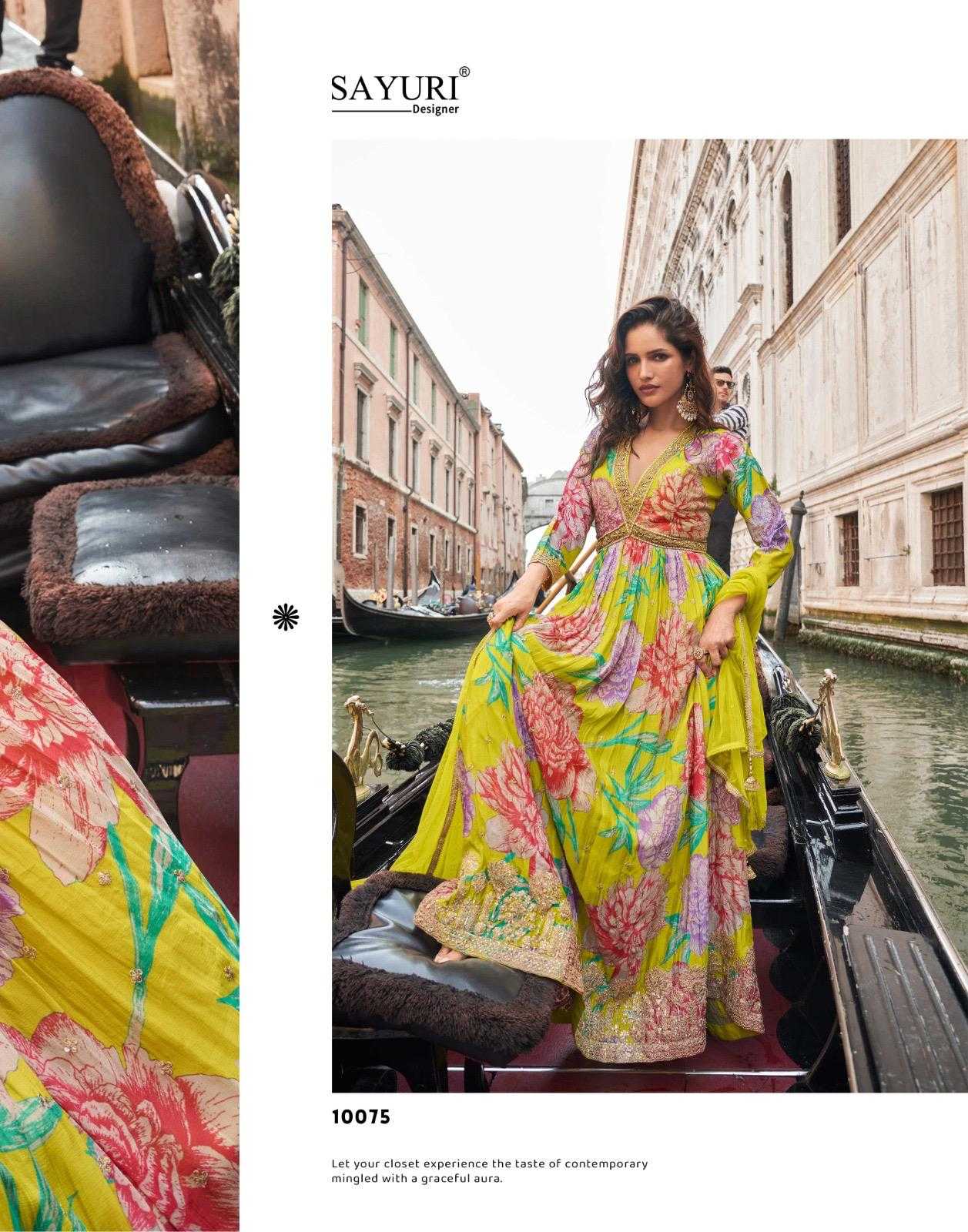Chinon Silk Embroidery Gown
