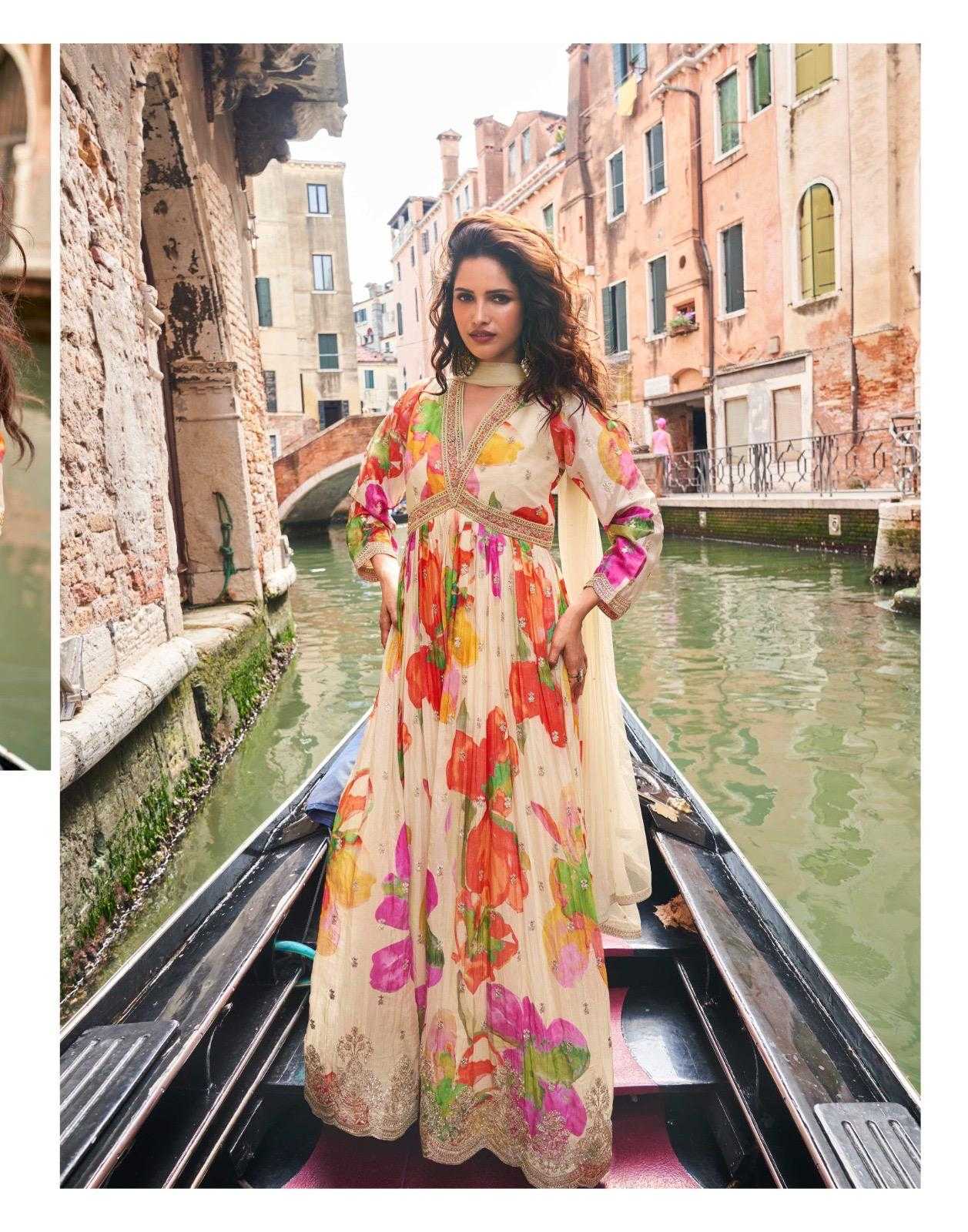 Chinon Silk Embroidery Gown
