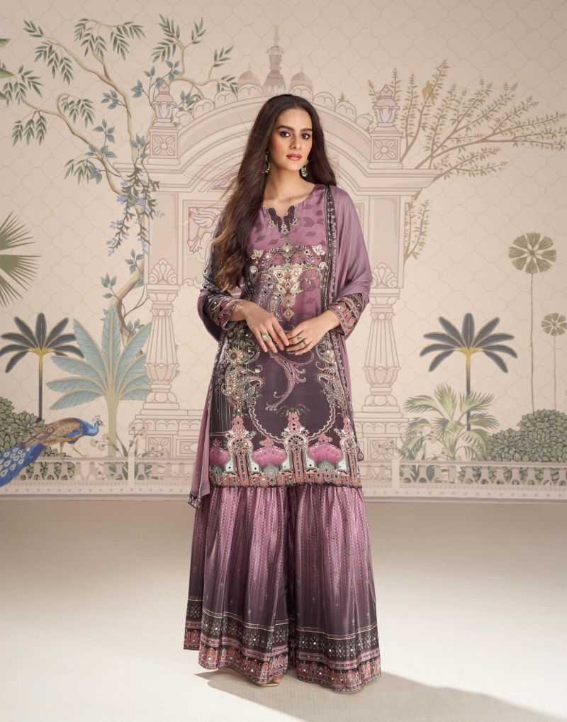 Crepe Silk Embroidery Suit